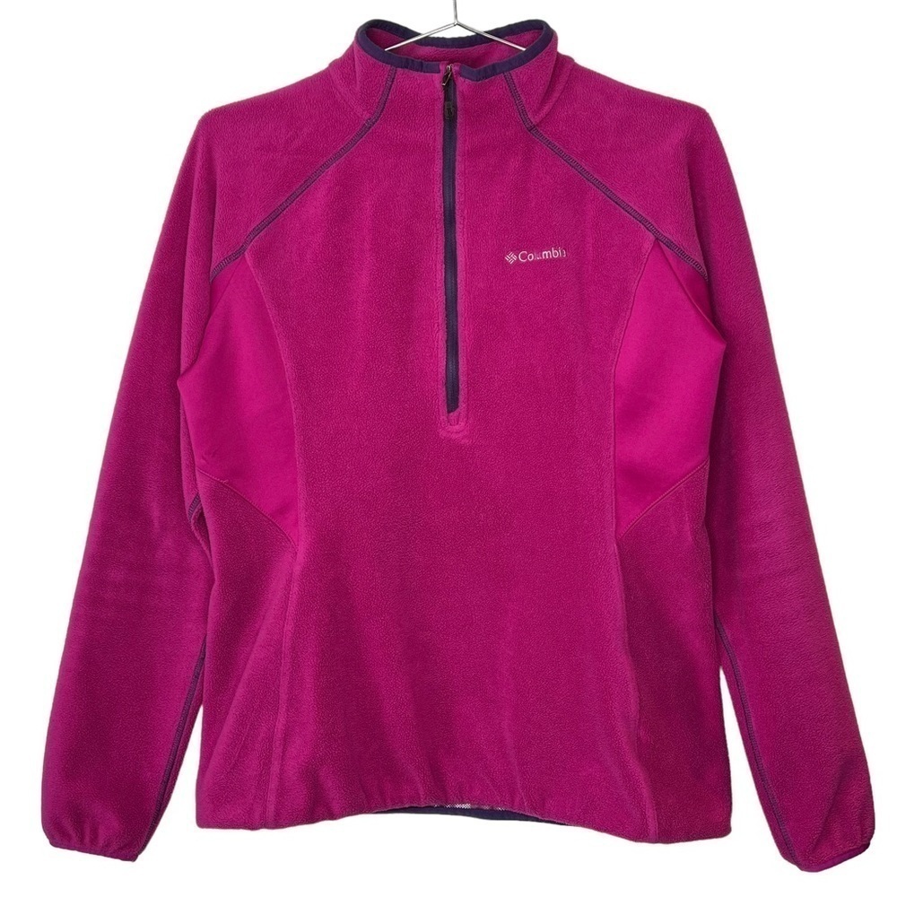 Columbia Omni Heat Fleece Half Zip Sweatshirt Pink Gorpcore Barbiecore